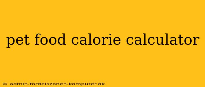 pet food calorie calculator