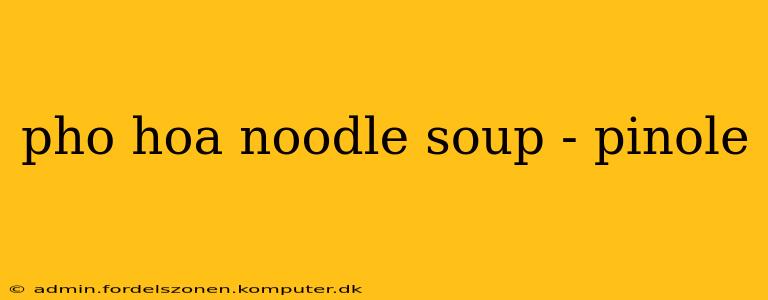 pho hoa noodle soup - pinole