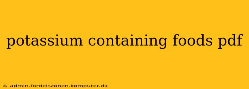 potassium containing foods pdf