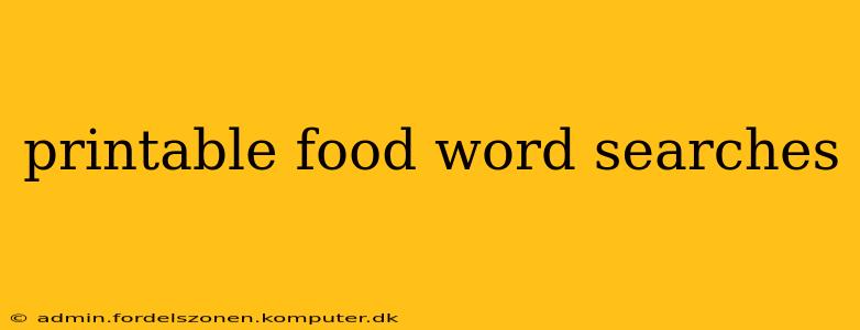 printable food word searches