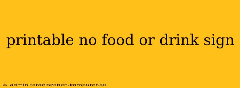 printable no food or drink sign