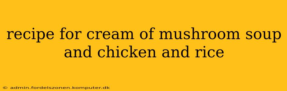 recipe for cream of mushroom soup and chicken and rice