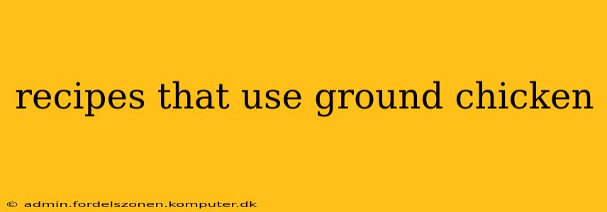 recipes that use ground chicken