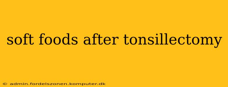 soft foods after tonsillectomy