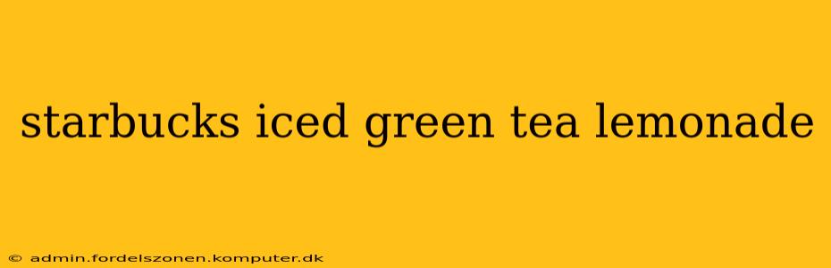 starbucks iced green tea lemonade
