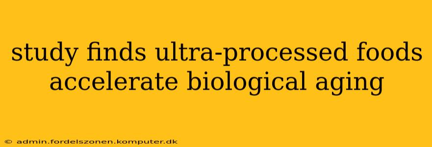 study finds ultra-processed foods accelerate biological aging