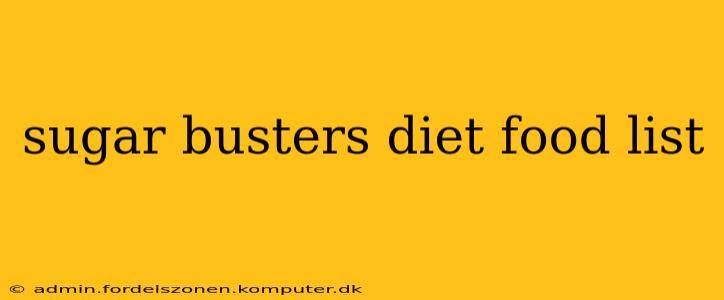 sugar busters diet food list