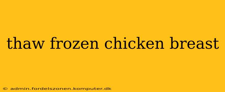 thaw frozen chicken breast