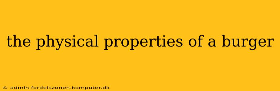 the physical properties of a burger