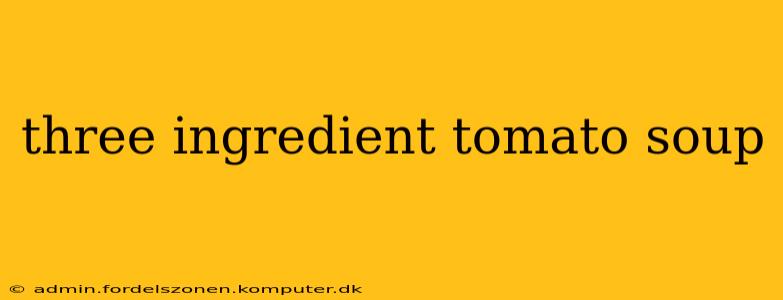 three ingredient tomato soup