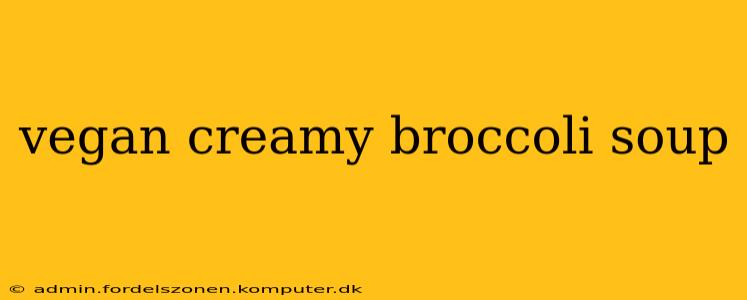 vegan creamy broccoli soup
