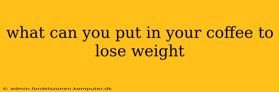 what can you put in your coffee to lose weight