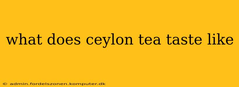 what does ceylon tea taste like