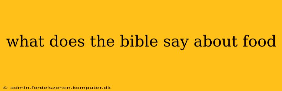 what does the bible say about food