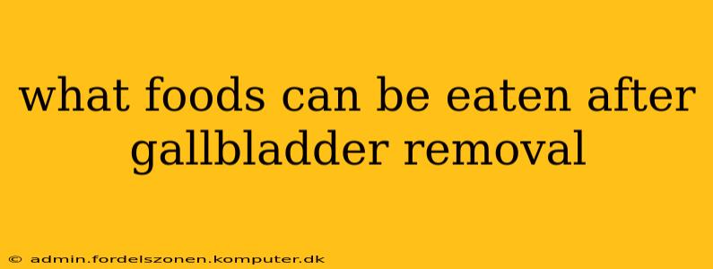 what foods can be eaten after gallbladder removal