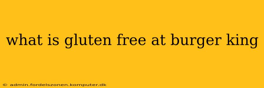 what is gluten free at burger king