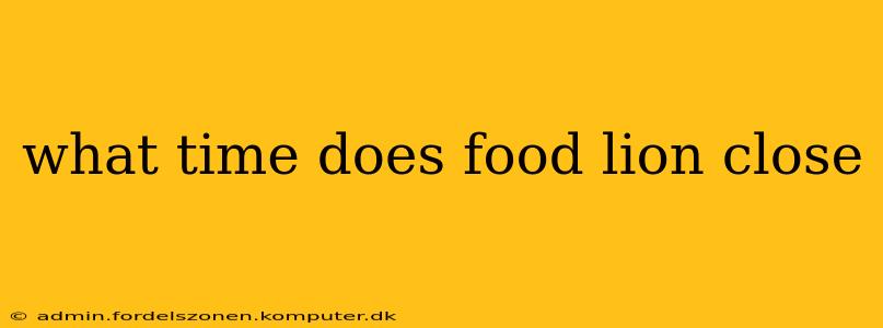 what time does food lion close