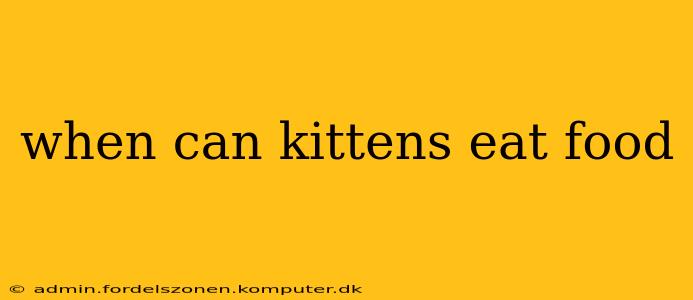 when can kittens eat food