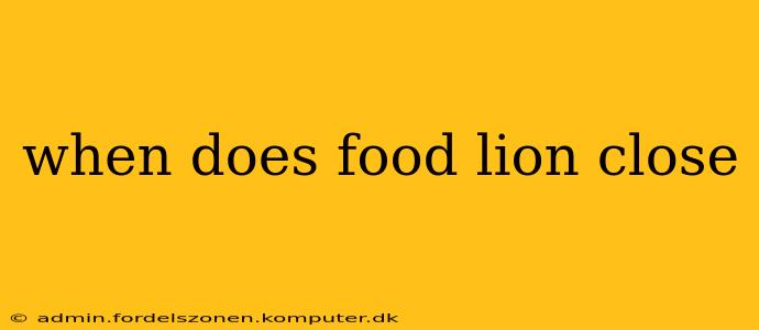 when does food lion close