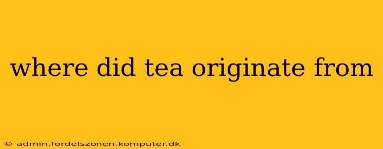 where did tea originate from