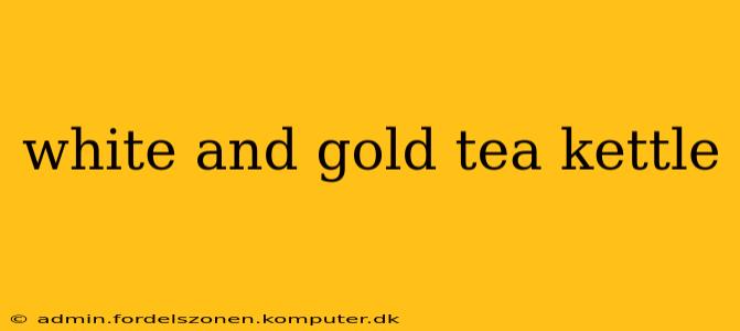 white and gold tea kettle