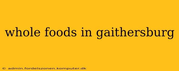 whole foods in gaithersburg