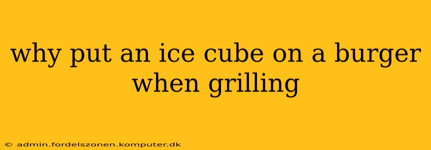 why put an ice cube on a burger when grilling