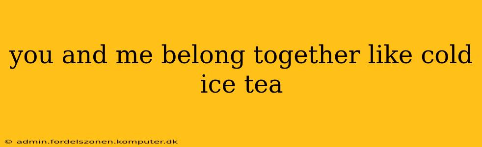 you and me belong together like cold ice tea