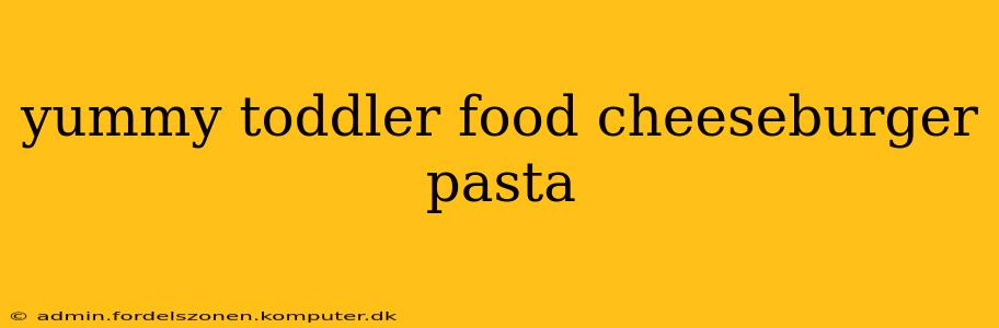 yummy toddler food cheeseburger pasta